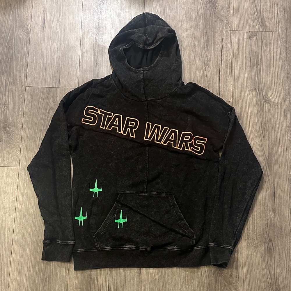 Her Universe Men’s Black Star Wars Pullover Hoodie with Green Accents